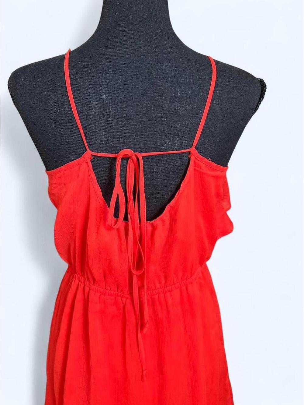 Vintage Y2K American Eagle red ruffle mini dress Size Medium 🌸 - Picture 5 of 7